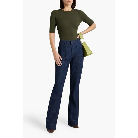 FRAME Denim Women’s 26 Flare High Rise Wide Leg Jeans Slimming Modern Retro Bell - Picture 2 of 16